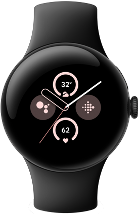 Google Pixel Watch 2 - Black Stainless Steel Case with Obsidian 