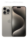 iPhone 15 Pro Max in Natural Titanium.