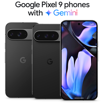 Google Pixel 9 phones with Gemini in color obsidian